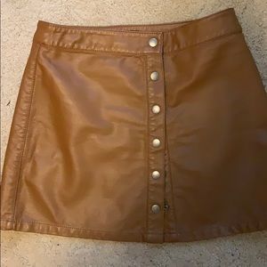 Faux leather brown Forever 21 mini skirt.